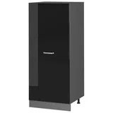 Vicco Hochschrank R-Line 60 x 57 x 143 cm Schwarz Hochglanz