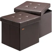 CASARIA Sitzhocker mit Stauraum Kunstleder 38 x 38 x 38 cm Braun