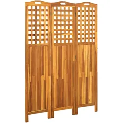 vidaXL 3-teiliger Raumteiler 121x2x170 cm Akazie Massivholz