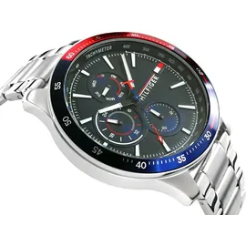 Tommy Hilfiger Bank 1791718 Herrenuhr - Silber/Blau