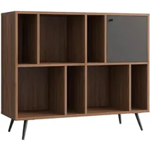 SalesFever Bücherregal 118 x 40 x 76 cm Walnuss/Grau