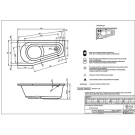 Riho Delta Raumsparbadewanne 80 x 150 cm links (BB80)