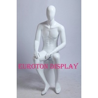 Eurotondisplay Schneiderpuppe Schaufensterpuppe sitzend weiß oder schwarz glänzend Mann Frau Egghead bunt