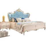 JVmoebel Schlafzimmer-Set Schlafzimmer Set Bett und 2 Nachttische Luxus Klassische Möbel Neu, (3-tlg., 1x Bett + 2х Nachttische), Made in Europa weiß