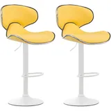 deluke Barhocker Gelb Leder, 46x88x49 cm, Esszimmer, Barmöbel, Barhocker
