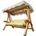 JV Möbel Luxuriöse Braun-Beige Gartenschaukel 3-Sitzer