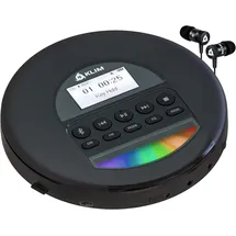 Klim Nomad CD Player Bluetooth - Tragbarer CD-Player Discman mit langlebigem Akku - Inklusive Kopfhörer - CD-R, CD-RW, MP3 - Mit TF-Reader, Radio FM - Ideal für Autos