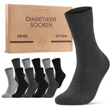 Diabetiker Socken mit Komfortbund ohne Gummi & Naht für Damen und Herren 10 Paar Pk