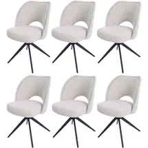 MCW Esszimmerstuhl MCW-N72 Stoff creme 6er Set