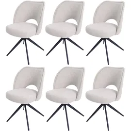 MCW Esszimmerstuhl MCW-N72 Stoff creme 6er Set