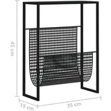vidaXL Zeitschriftenständer Schwarz 35x15x45 cm Stahl