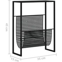 vidaXL Zeitschriftenständer Schwarz 35x15x45 cm Stahl