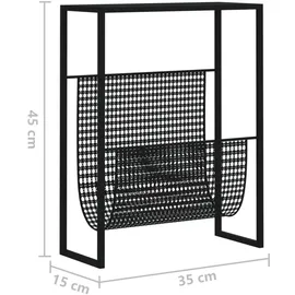 vidaXL Zeitschriftenständer Schwarz 35x15x45 cm Stahl