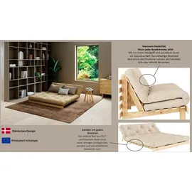 Karup Design Roots Schlafsofa – Gästebett & Sofa aus FSC®-Kiefer« Inkl. Futonmatratze, in mehreren Größen & Farben erhältlich beige