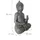 Relaxdays Buddha Figur 52 cm, Gartenfigur, Vintage Dekofigur Wohnzimmer, wetterfest, frostsicher, anthrazit