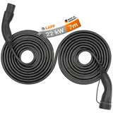 Lapp MOBILITY Selbstaufrollendes Ladekabel Typ 2, bis zu 22 kW, 7 m, schwarz - 32 A, 3-phasig, zum Laden von Hybrid- und Elektroautos mit Typ-2-Anschluss