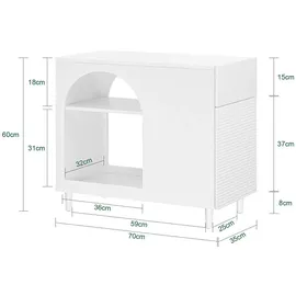 SoBuy Druckertisch Couchtisch Aktenschrank mit Fächern Fbt135-w
