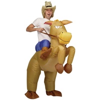 AirSuits Aufblasbares Kostüm Pferd und Cowboy Fasching Karneval