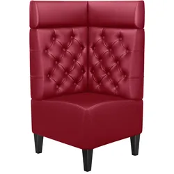 Gastro Eckbank | Rot | B:H 60 x 128 cm | Chesterfield | Leder | Bistro Eckbank