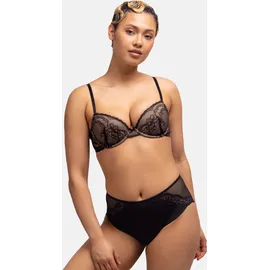 DORINA Damen Chloe 2er-Pack Demi-BH Set – Leicht Gepolsterte Bügel-BHS mit Floraler Spitze und Weichem Mikrogewebe, Verstellbare Träger, Schwarz und Rosa - 90C
