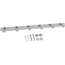 Intirilife Edelstahl Garderobenleiste Modell A - 6 Haken - 46 x 2.55 cm - Kleiderhaken Garderobe Hakenleiste in 5 verschiedenen Designs