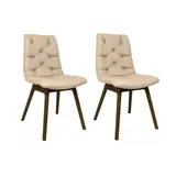 OTTO home Esszimmerstuhl Ramon (Set, 2 St), mit Massivholzbeinen, in verschiedenen Farben und Stoffen beige|weiß