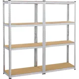 Yaheetech 2X Lagerregal 160x 80 x 40 cm Schwerlastregal 4 MDF-Platten Kellerregal Steckregal Werkstattregal