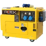 Rotek Diesel Stromerzeuger mit Notstart-Automatik GD4SS-1A-6000-5EBZ-ATS (5,5 kVA / 230V 50Hz 1-phasig) Gelb