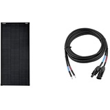 SolarV enjoysolar Monokristallines Solarmodule, 100W, Schwarz & enjoy solar 6mm2 3m Profi-Verbindungskabel Solarladeregler zu Solarmodul MC4-kompatibel Solarstecker Solarkabel