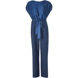 Swing Jumpsuit aus Material-Mix, Größe:36, Farbe:Navy