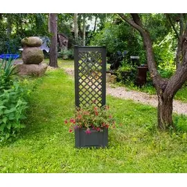 KHW Pflanzkasten mit Spalier 43 x 43 x 140 cm Anthrazit