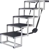 fudajo Klappbare Haustiertreppe Hundetreppe 5 Stufen Schwarz