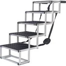fudajo Klappbare Haustiertreppe Hundetreppe 5 Stufen Schwarz