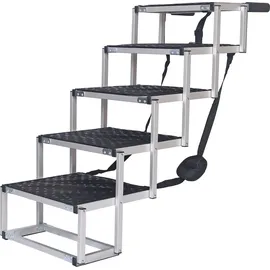 fudajo Klappbare Haustiertreppe Hundetreppe 5 Stufen Schwarz
