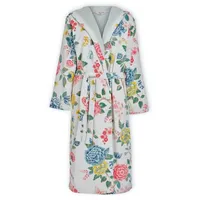 PiP Studio Damenbademantel Bademantel Good Evening Weiß, wadenlang, Frottee-Velour, Kapuze, Gürtel, Morgenmantel, Hausmantel, Kimono weiß L