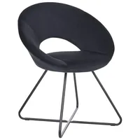 Beliani Sessel Schwarz mit Metallgestell Kufengestell Retro Glamourös Wohnzimmer