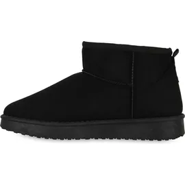 VAN HILL Damen Winter Boots Bequeme Profil-Sohle Schuhe 213476 Schwarz, 40 - 40