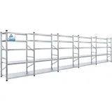 Proregal Fachbodenregal Silber, Metall, 600x200x60 cm Freizeit, Heimwerken, Werkstatt, Schwerlastregale