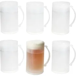 6x ToGo Bierkrug aus Kunststoff 0,4L kühlender Humpen Camping Outdoor Geschenk