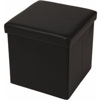 Echtwerk Hocker mit Stauraum Store Cube EW-SW-0410 schwarz Kunstleder