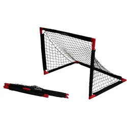 Fußballtor Garten 90x60cm faltbar + Ball SCHWARZ|ROT No Size