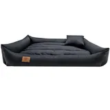 Odol-Plu XXL - Hundebett - Hundekissen - Hundesofa mit Wendekissen (Größe und Farbe wählbar) (120x90 schwarz)