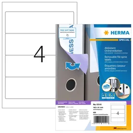 Herma Ordneretiketten 10141 Weiß 192 x 61 mm 100 Blatt 400 St.