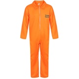 Jutrisujo Gefangener Kostüm Overall Herren Damen Gefangenenkostüm Orange Halloween Cosplay Geflüchteter L - L