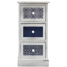Mobili Rebecca Nachtschrank Rebecca 60 x 25 x 30 cm Blau/Grau/Weiß