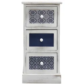 Mobili Rebecca Nachtschrank Rebecca 60 x 25 x 30 cm Blau/Grau/Weiß
