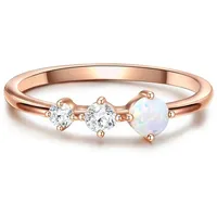 Glanzstücke München Ring aus Sterling Silber mit Zirkonia Opal in roségold | Gr.: 50