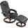 Tectake Fernsehsessel Kunstleder 68 x 77 x 102 cm schwarz inkl. Hocker