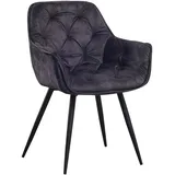 Mid.you Stuhl-Set, Anthrazit, Metall, Kunststoff, Textil, Raute, U-Form, 54x86x53 cm, Esszimmer, Stühle, Esszimmerstühle, Esszimmerstühle-Set