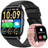 Smartwatch Herren Damen, 2,1" HD Smartwatch Damen mit Telefonfunktion, Smart Watch Fitnessuhr 130+ Sportmodi, IP68 Wasserdicht, Sportuhr mit Herzfrequenz Schlafmonitor Schrittzähler, für Android iOS